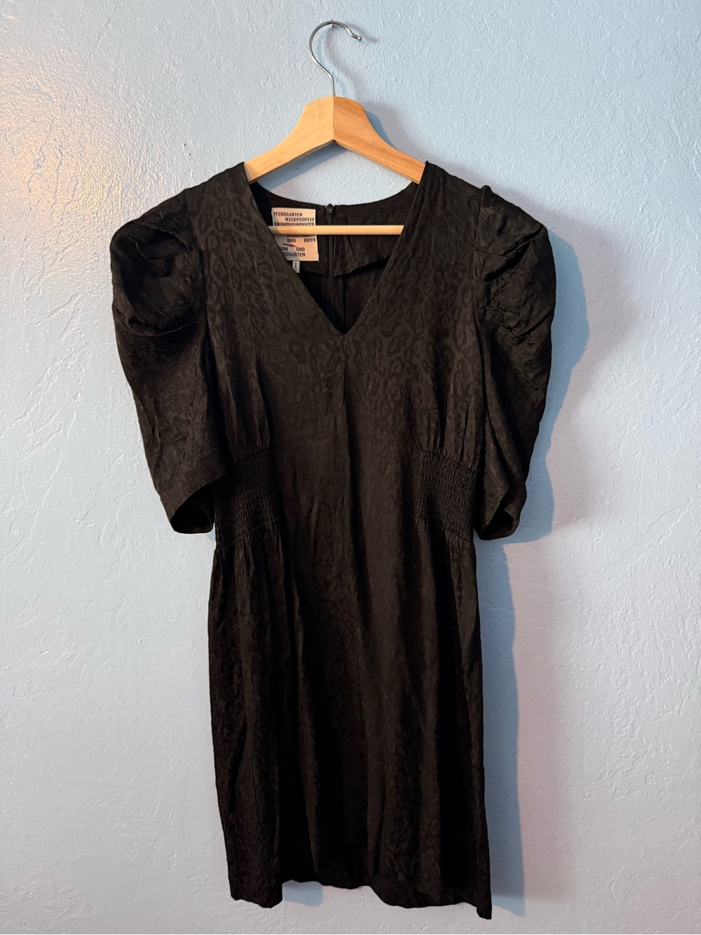 Textured Jaccaurd V-neck Midi Dress of contemporary Danish Fashion House of Baum
